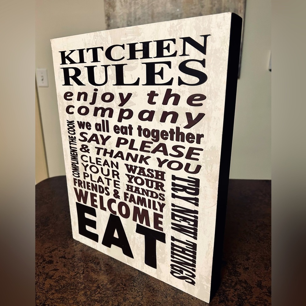 15x10x1 Kitchen Wooden Wall Hanging Decor Word Art